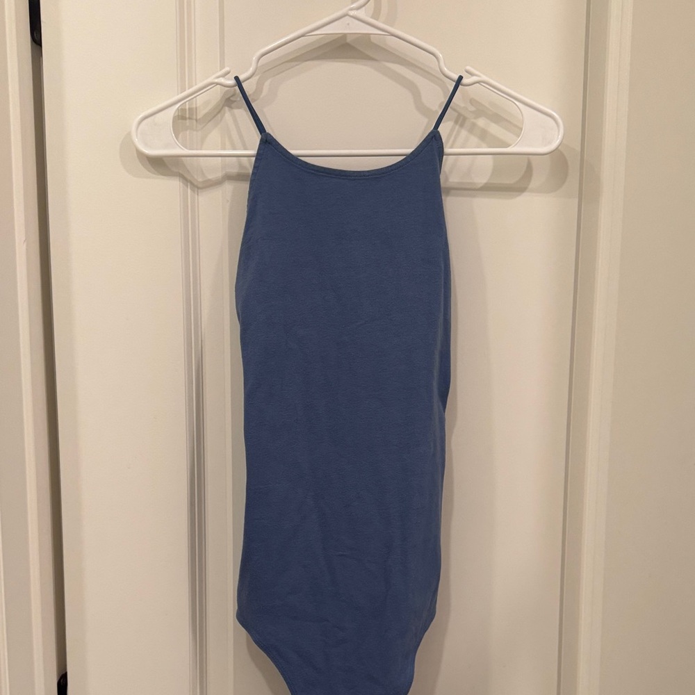 Blue Bodysuit with criss cross back